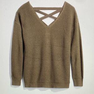 Aru Lace Up Back Cotton Blend Pullover  Remove from your items